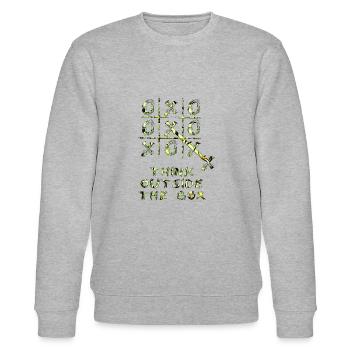 Think outside the box positive thoughts happy - Stanley/Stella CHANGER Unisex Organic Sweatshirt - heather grey - Front - Nik (191cm) & Marisol (170cm)