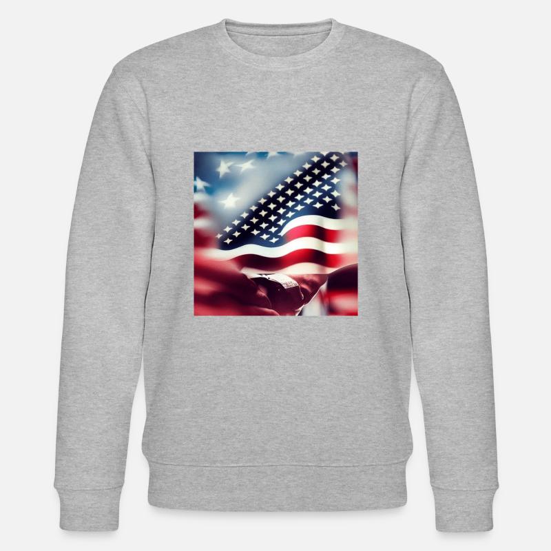 Logo du drapeau américain - Sweat bio CHANGER Stanley/Stella Unisexe - gris chiné