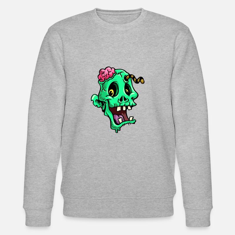 KOPF EINES LUSTIGEN ZOMBIES - Stanley/Stella Unisex Bio-Sweatshirt CHANGER  - Grau meliert