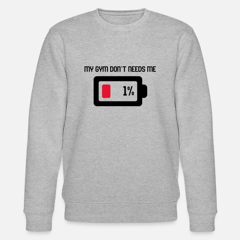 My GYM don`t needs me - Stanley/Stella Unisex Bio-Sweatshirt CHANGER  - Grau meliert