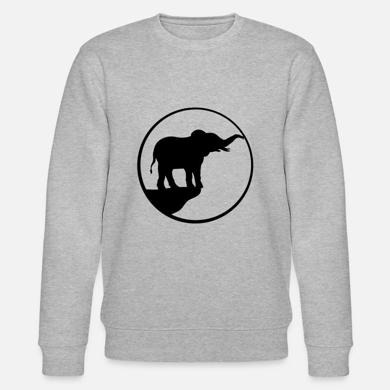 Klippe Mond Elefant Silhouette - Stanley/Stella Unisex Bio-Sweatshirt CHANGER  - Grau meliert