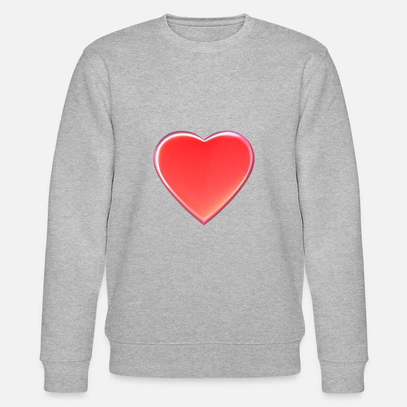 Rotes 3D-Herz - Stanley/Stella Unisex Bio-Sweatshirt CHANGER  - Grau meliert