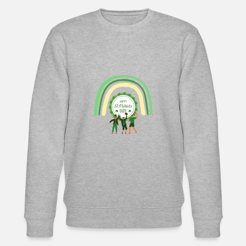 Glücklicher St. Patrick's Day - Stanley/Stella Unisex Bio-Sweatshirt CHANGER  - Grau meliert