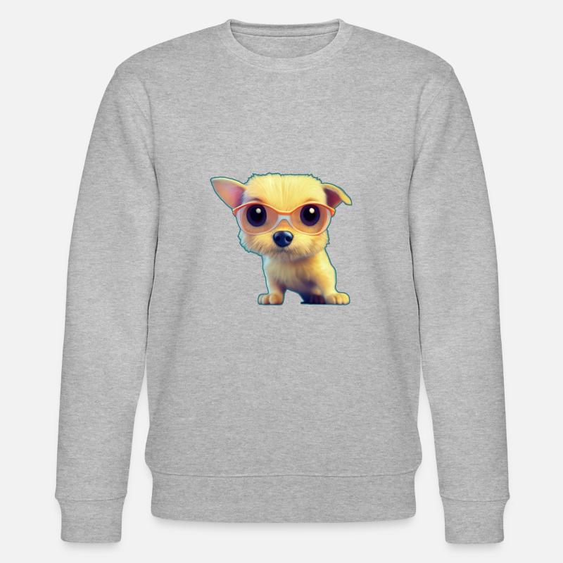 Chiot avec lunettes - Sweat bio CHANGER Stanley/Stella Unisexe - gris chiné