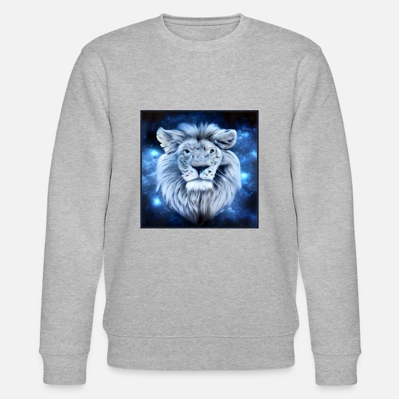 SURREALER LÖWE 2 - Stanley/Stella Unisex Bio-Sweatshirt CHANGER  - Grau meliert