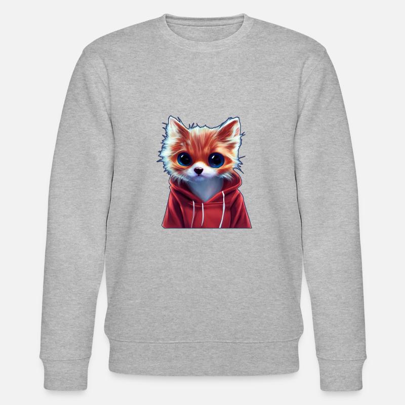 Chat avec sweat à capuche - Sweat bio CHANGER Stanley/Stella Unisexe - gris chiné