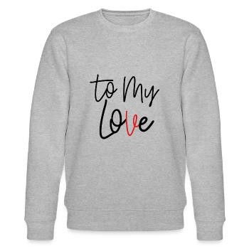 I love you - Stanley/Stella Unisex Bio-Sweatshirt CHANGER  - Grau meliert - Vorne - Nik (191cm) & Marisol (170cm)