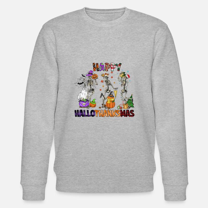 Frohe Hallothanksmas - Stanley/Stella Unisex Bio-Sweatshirt CHANGER  - Grau meliert