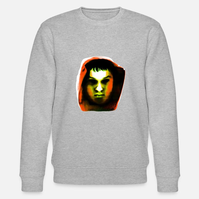 Hoody head: Orange - Stanley/Stella Unisex Bio-Sweatshirt CHANGER  - Grau meliert