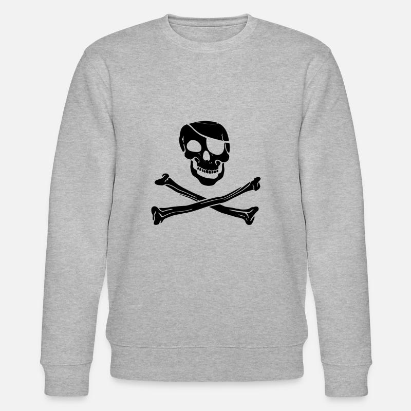 pirate tête de mort - Sweat bio CHANGER Stanley/Stella Unisexe - gris chiné