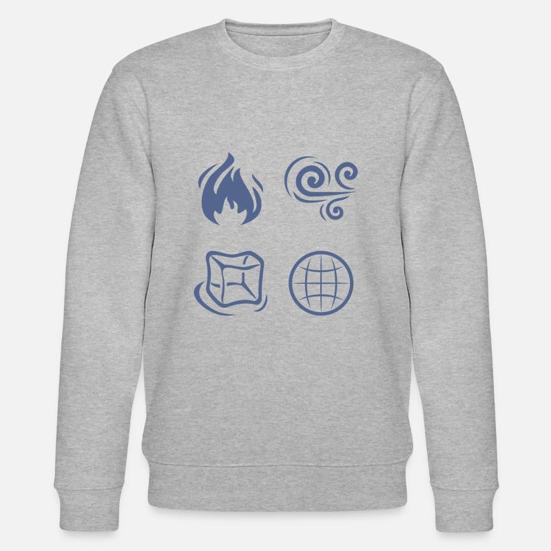 Vent, feu, terre et eau - Sweat bio CHANGER Stanley/Stella Unisexe - gris chiné