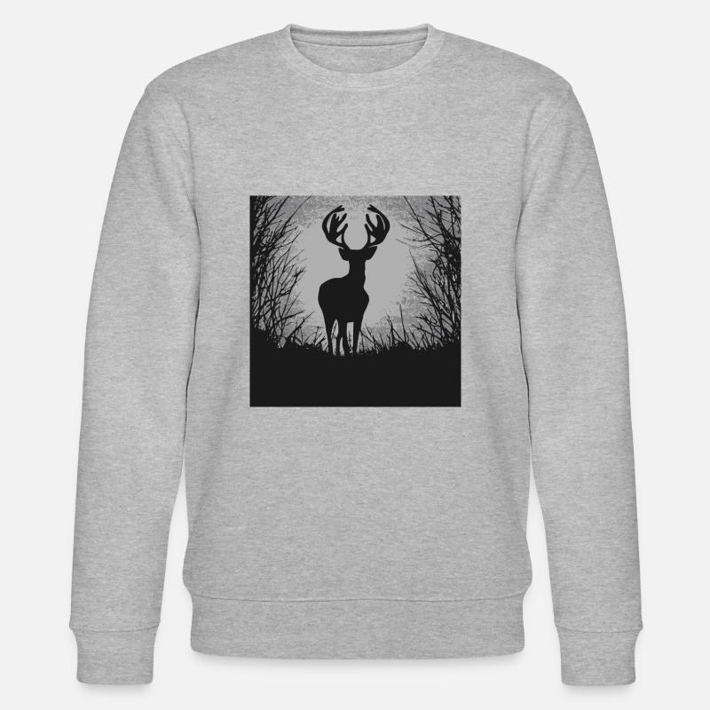 Hirsch im Wald - Stanley/Stella Unisex Bio-Sweatshirt CHANGER  - Grau meliert