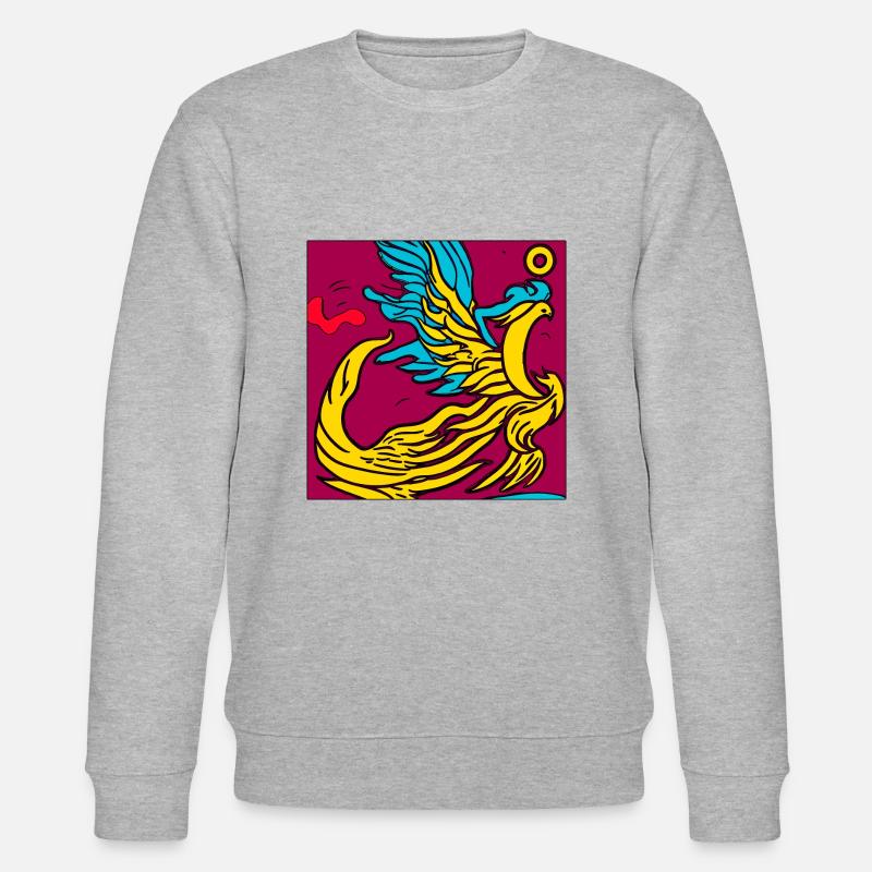 Illustration eines Phönix, Vektorstil - Stanley/Stella Unisex Bio-Sweatshirt CHANGER  - Grau meliert