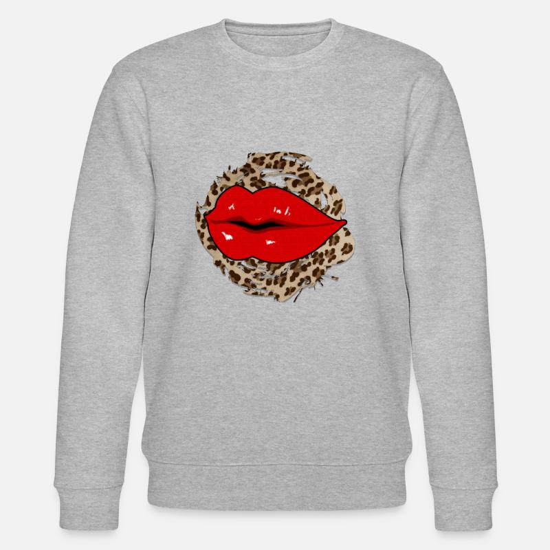 Leopard Lips - Stanley/Stella CHANGER Unisex Organic Sweatshirt - heather grey
