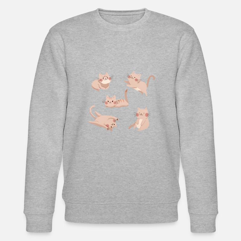 Équipage de chat blanc - Sweat bio CHANGER Stanley/Stella Unisexe - gris chiné