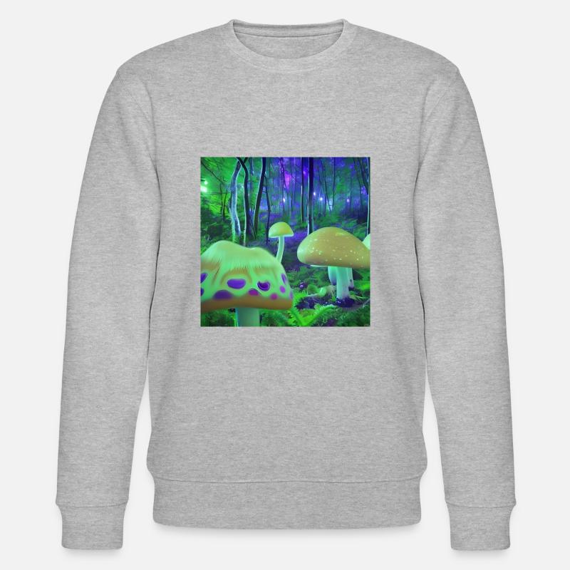 Magischer psychedelischer Wald - Stanley/Stella Unisex Bio-Sweatshirt CHANGER  - Grau meliert