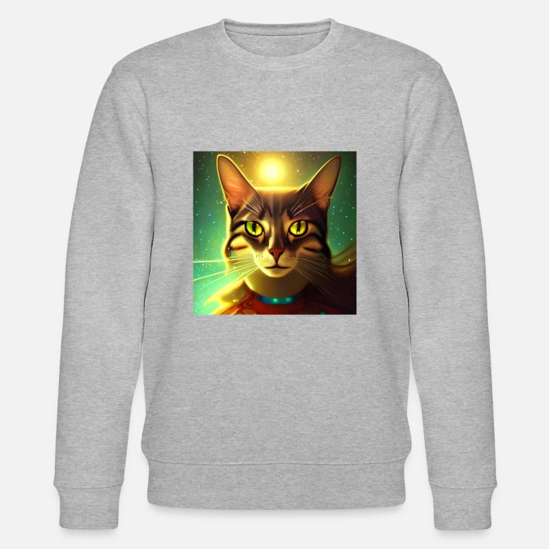 Die Universums Katze - Stanley/Stella Unisex Bio-Sweatshirt CHANGER  - Grau meliert
