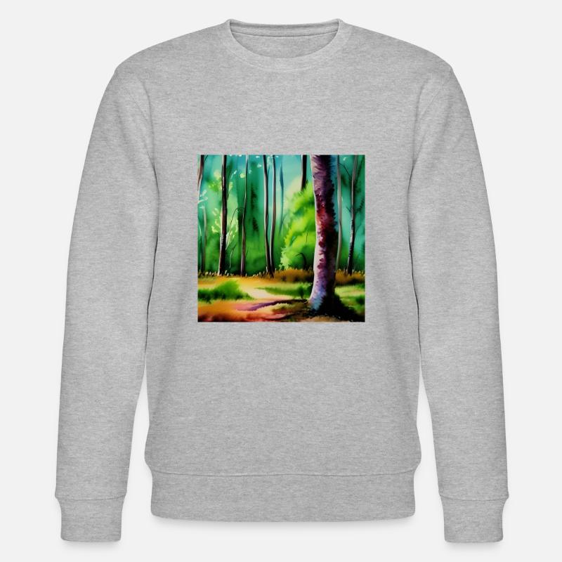 Une image d’aquarelle d’arbres - Sweat bio CHANGER Stanley/Stella Unisexe - gris chiné