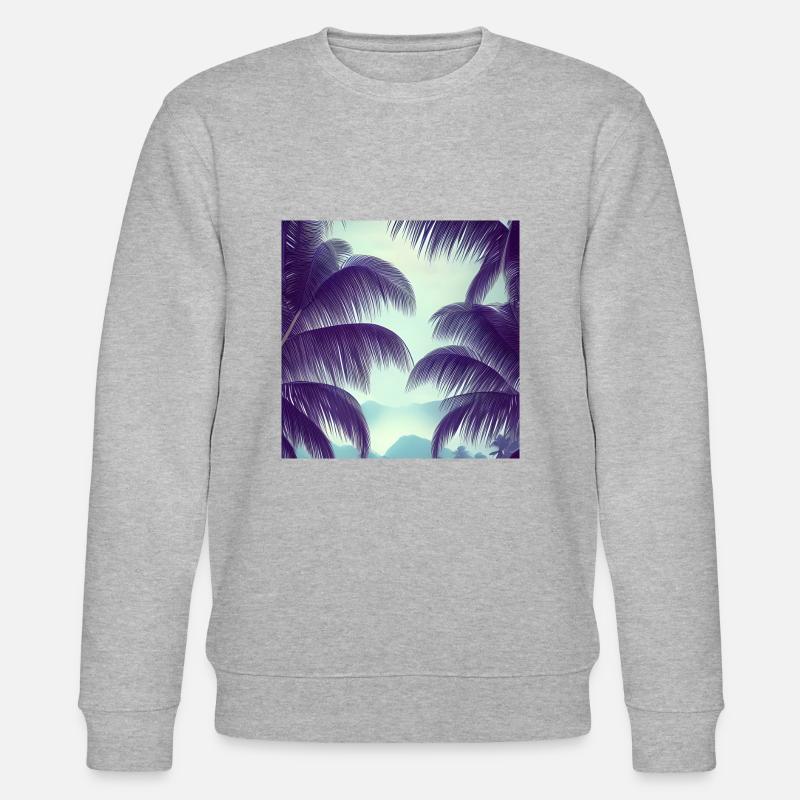 Palmblätter Kunst - Stanley/Stella Unisex Bio-Sweatshirt CHANGER  - Grau meliert