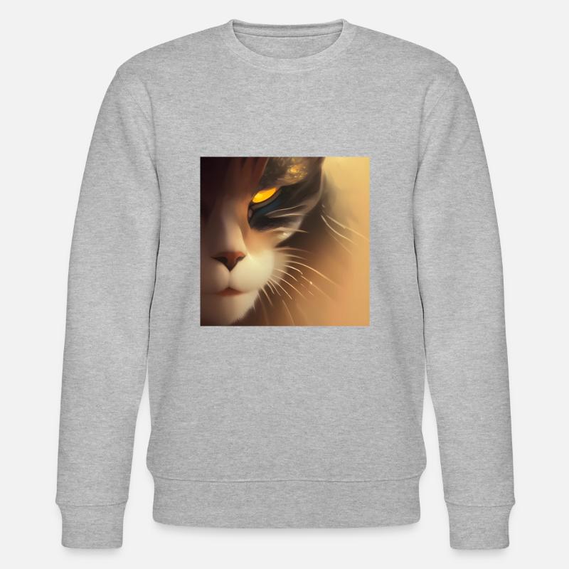 Gruseliges Katzengesicht - Stanley/Stella Unisex Bio-Sweatshirt CHANGER  - Grau meliert
