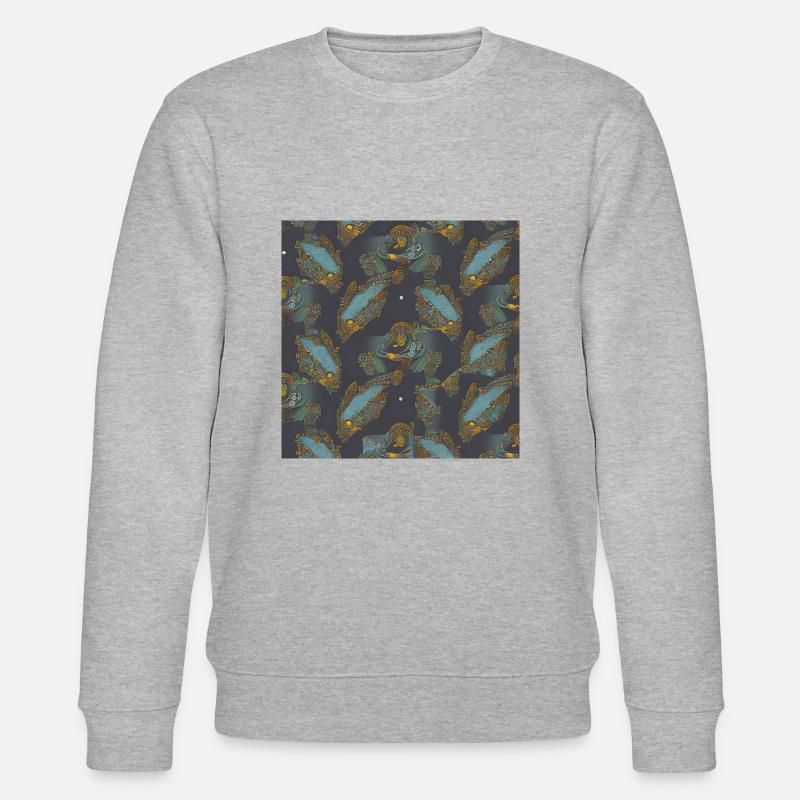 Modèle abstrait de poisson - Sweat bio CHANGER Stanley/Stella Unisexe - gris chiné