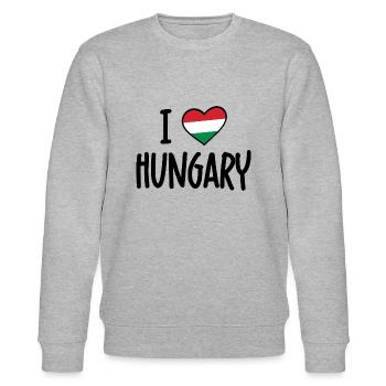 i love hungary - Stanley/Stella Unisex Bio-Sweatshirt CHANGER  - Grau meliert - Vorne - Nik (191cm) & Marisol (170cm)