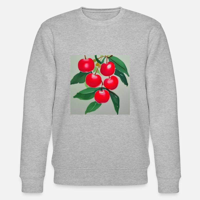 Winterliche Kirschkunst - Stanley/Stella Unisex Bio-Sweatshirt CHANGER  - Grau meliert