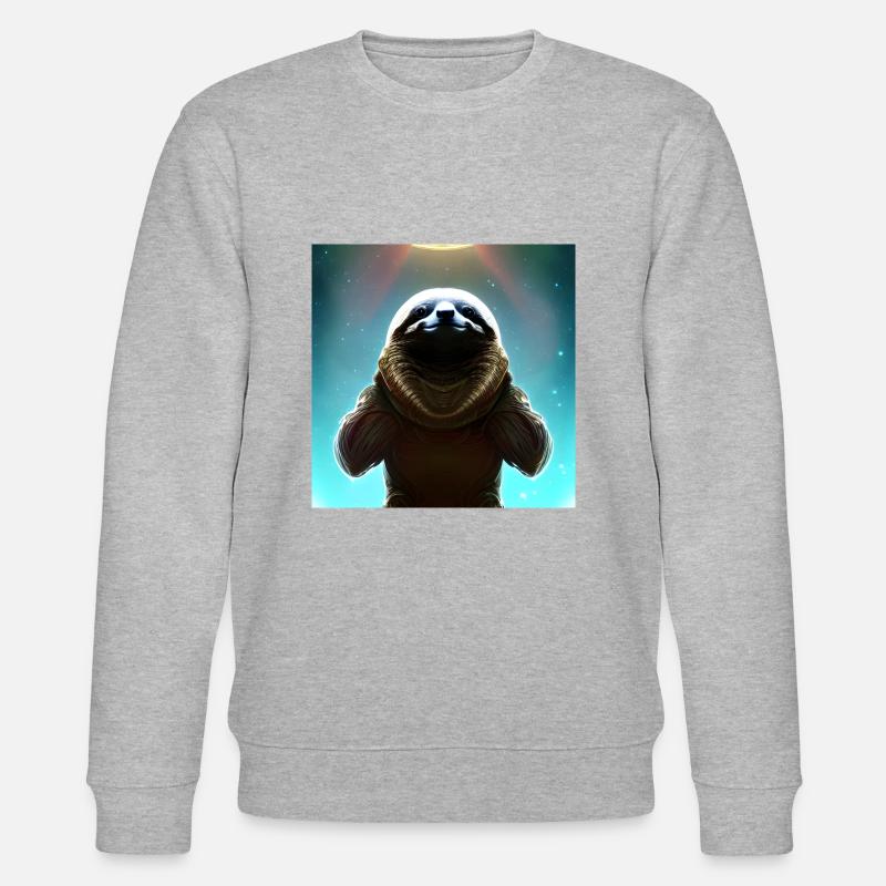 Faultier Sloth Chill Faul Tiere - Stanley/Stella Unisex Bio-Sweatshirt CHANGER - Grau meliert