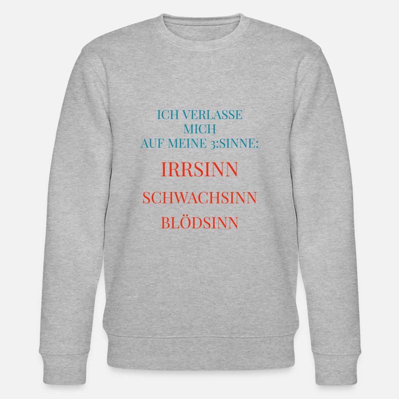 Coole Sprüche Kollektion 3 SINNE - Stanley/Stella Unisex Bio-Sweatshirt CHANGER  - Grau meliert