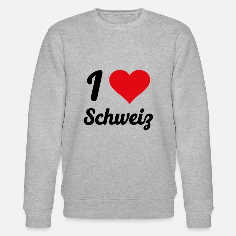I Love Schweiz - Stanley/Stella Unisex Bio-Sweatshirt CHANGER  - Grau meliert