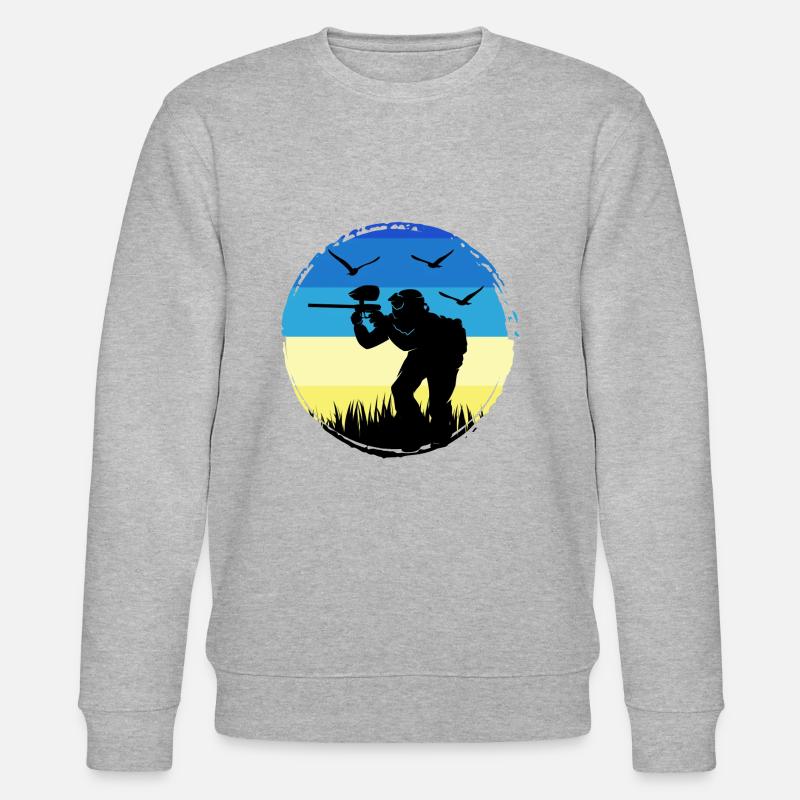 Paintball Gotcha Paintballspieler painter - Stanley/Stella Unisex Bio-Sweatshirt CHANGER  - Grau meliert