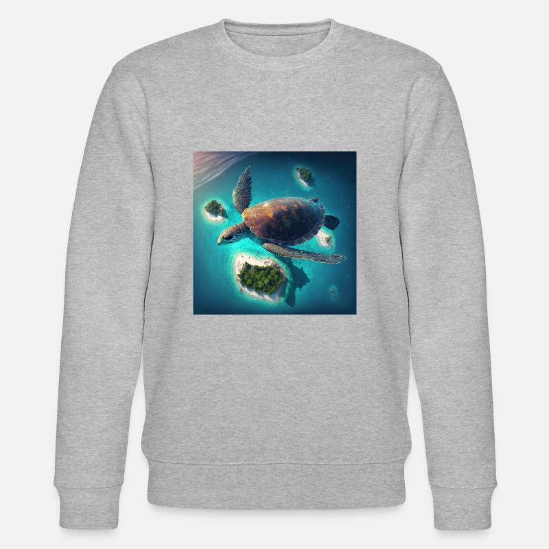 Die fliegende Schildkröte - Stanley/Stella Unisex Bio-Sweatshirt CHANGER  - Grau meliert