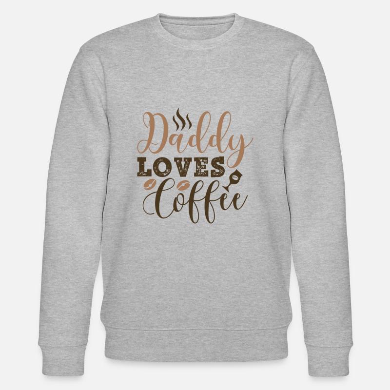 Daddy Loves Coffee - Stanley/Stella Unisex Bio-Sweatshirt CHANGER  - Grau meliert