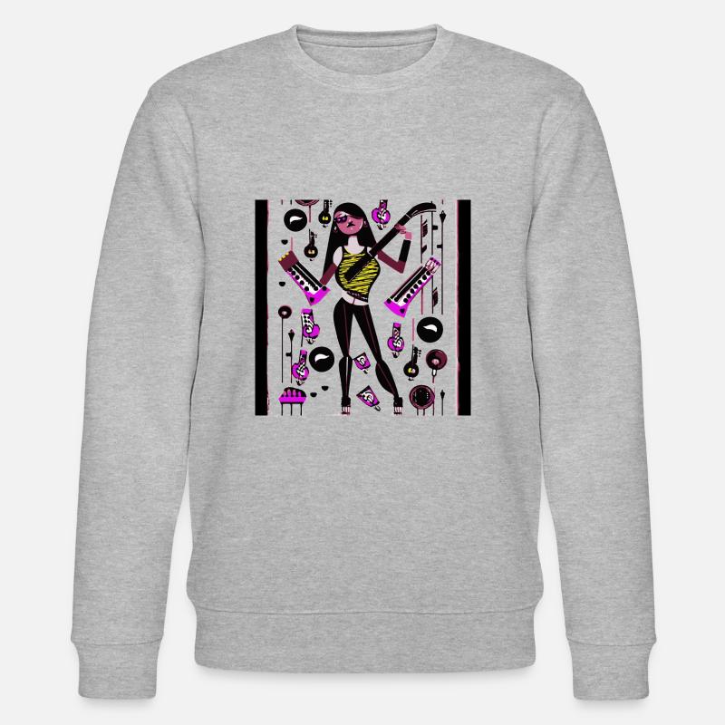Musik Mädchen - Stanley/Stella Unisex Bio-Sweatshirt CHANGER  - Grau meliert