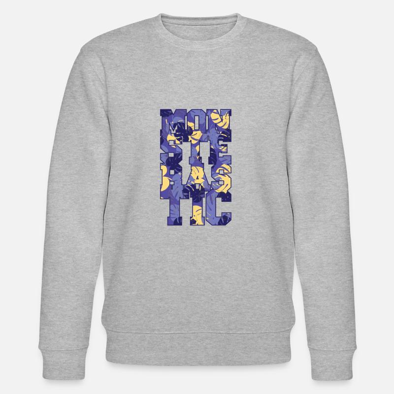 Monsterastic Monstera Pflanze - Stanley/Stella Unisex Bio-Sweatshirt CHANGER - Grau meliert