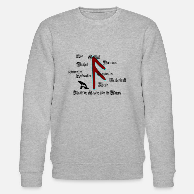 Runa "Ansuz" (ger.) - Stanley/Stella Unisex Bio-Sweatshirt CHANGER - Grau meliert