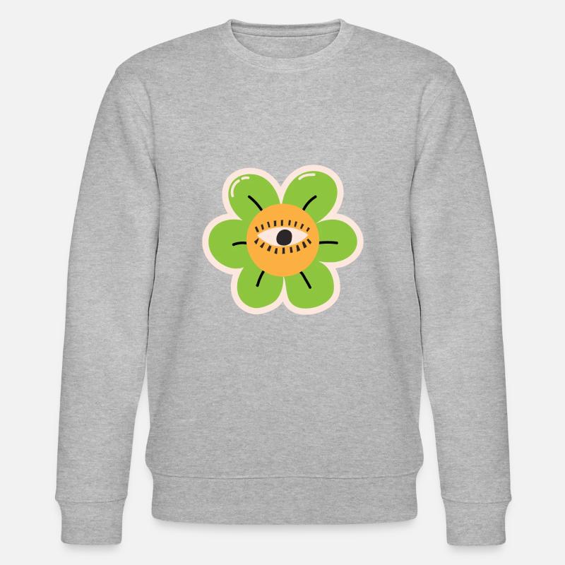 Blume Cartoon - Stanley/Stella Unisex Bio-Sweatshirt CHANGER  - Grau meliert