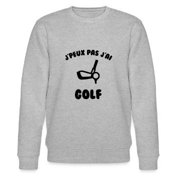 J’peux pas j’ai golf - Sweat bio CHANGER Stanley/Stella Unisexe - gris chiné - Devant - Nik (191cm) & Marisol (170cm)