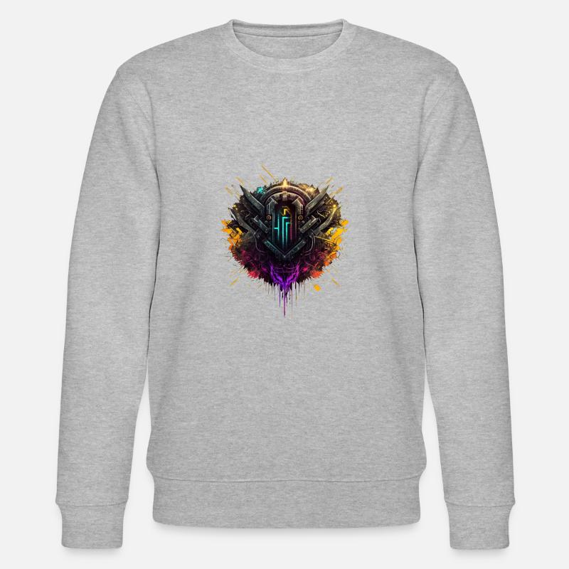 buntes technisches Logo - Stanley/Stella Unisex Bio-Sweatshirt CHANGER  - Grau meliert
