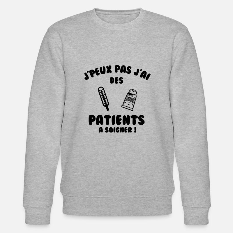 Patient à soigner - Sweat bio CHANGER Stanley/Stella Unisexe - gris chiné