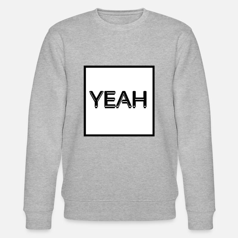 Yeah (Weiß) - Stanley/Stella Unisex Bio-Sweatshirt CHANGER  - Grau meliert