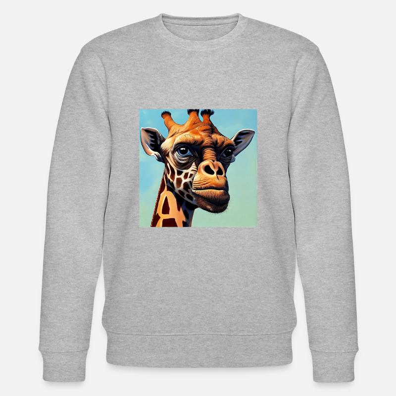 Giraffe mit Affengesicht - Stanley/Stella Unisex Bio-Sweatshirt CHANGER  - Grau meliert