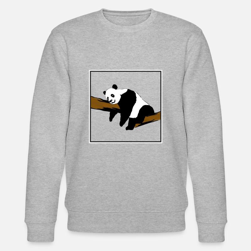 Panda ohne Hintergrund - Stanley/Stella Unisex Bio-Sweatshirt CHANGER  - Grau meliert