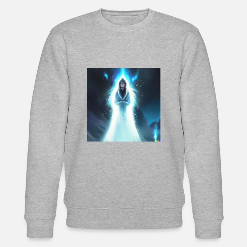 Mystischer blauer Geist digital art - Stanley/Stella Unisex Bio-Sweatshirt CHANGER  - Grau meliert