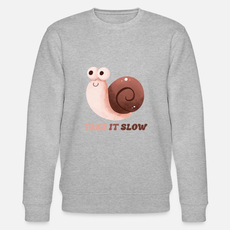 Take it Slow witziger Spruch - Stanley/Stella Unisex Bio-Sweatshirt CHANGER  - Grau meliert