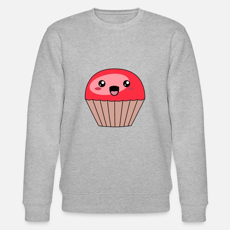 süßer roter Muffin - Stanley/Stella Unisex Bio-Sweatshirt CHANGER  - Grau meliert