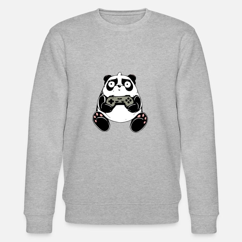 Le petit panda triste - Sweat bio CHANGER Stanley/Stella Unisexe - gris chiné