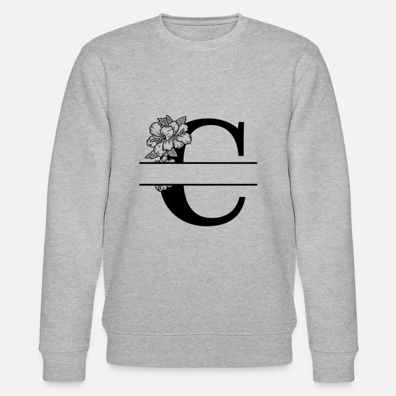 Personalisierter Blumenbuchstabe C - Stanley/Stella Unisex Bio-Sweatshirt CHANGER  - Grau meliert