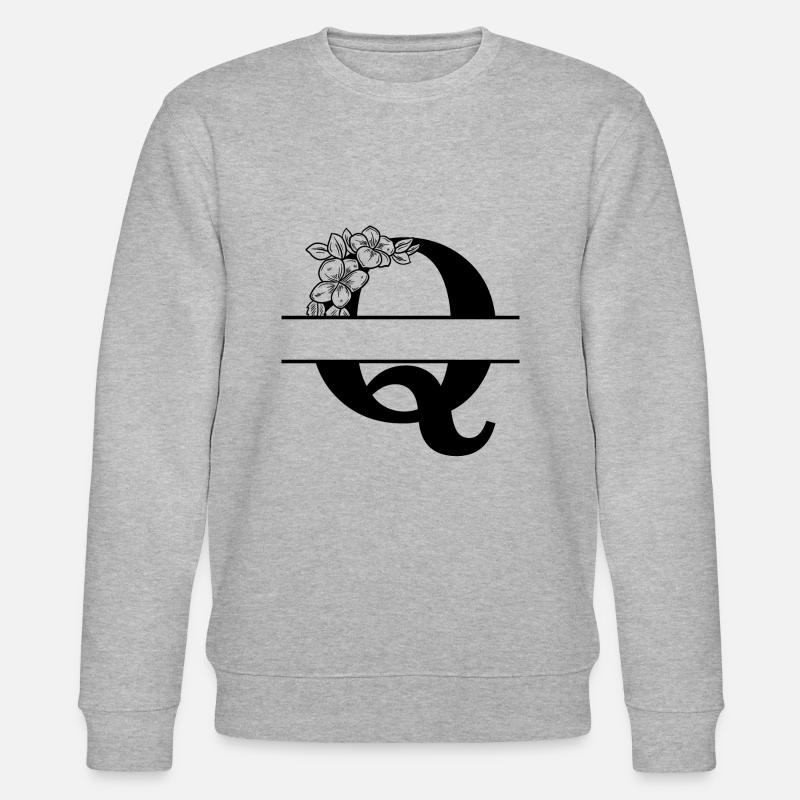 Personalisierter geblümter Q-Brief - Stanley/Stella Unisex Bio-Sweatshirt CHANGER  - Grau meliert