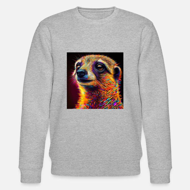 Farbiges Erdmännchen, einzigartiges Design - Stanley/Stella Unisex Bio-Sweatshirt CHANGER  - Grau meliert